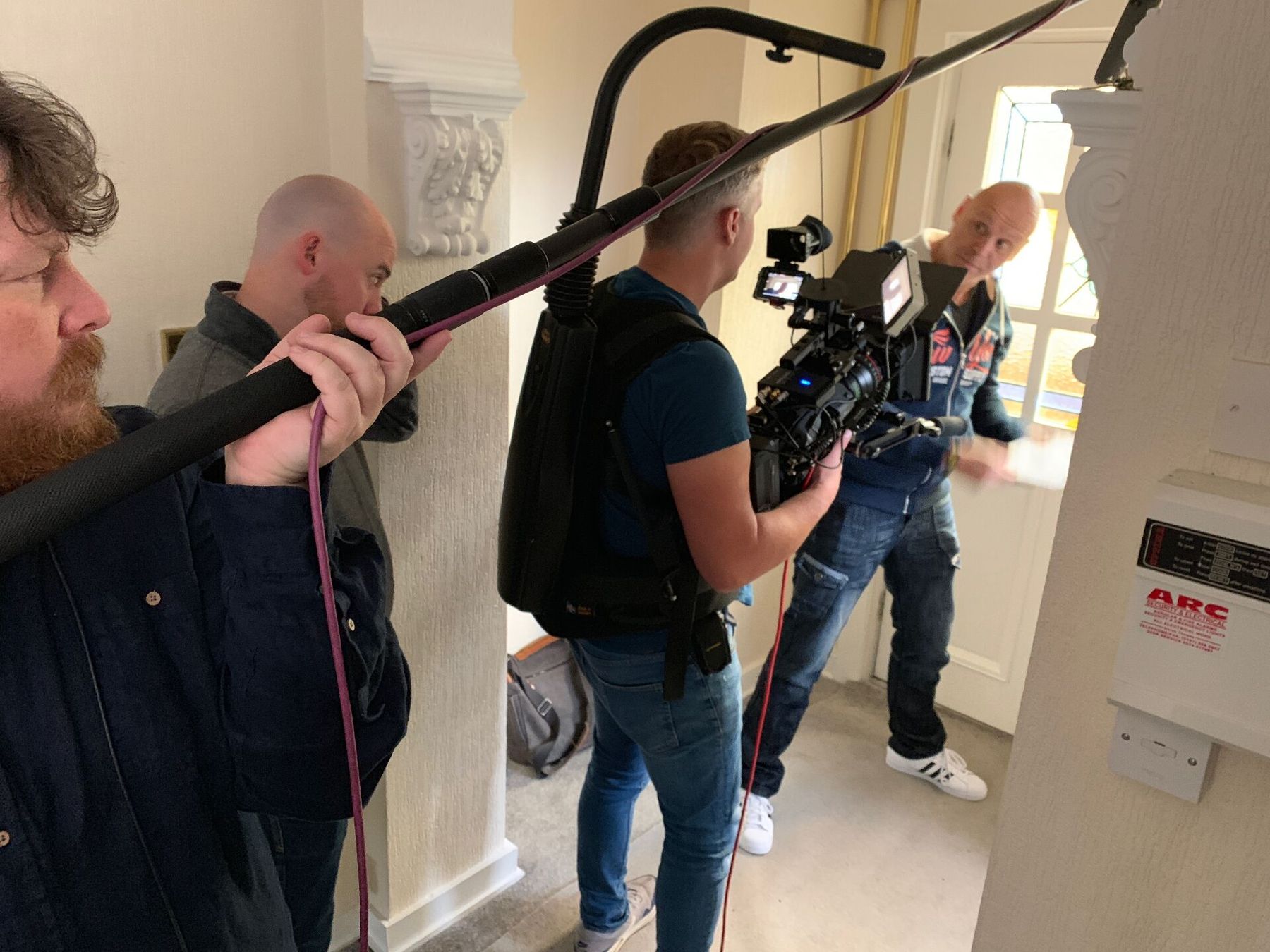 Behind the scenes with the film crew on a Brad Burton documentary shoot