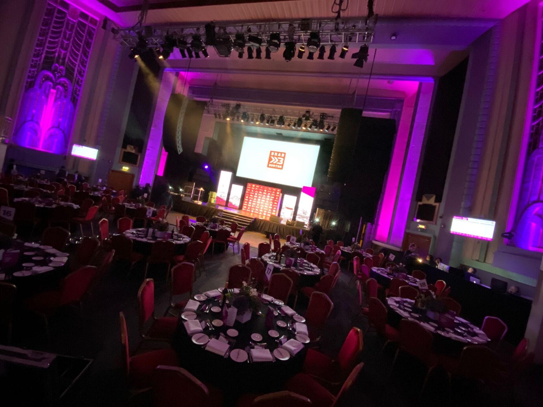 Set built for a Brad Burton keynote at a black-tie awards gala