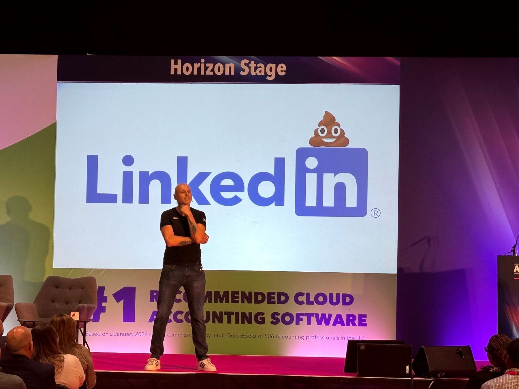 Brad on the Horizon Stage delivering a high-energy kick off keynote