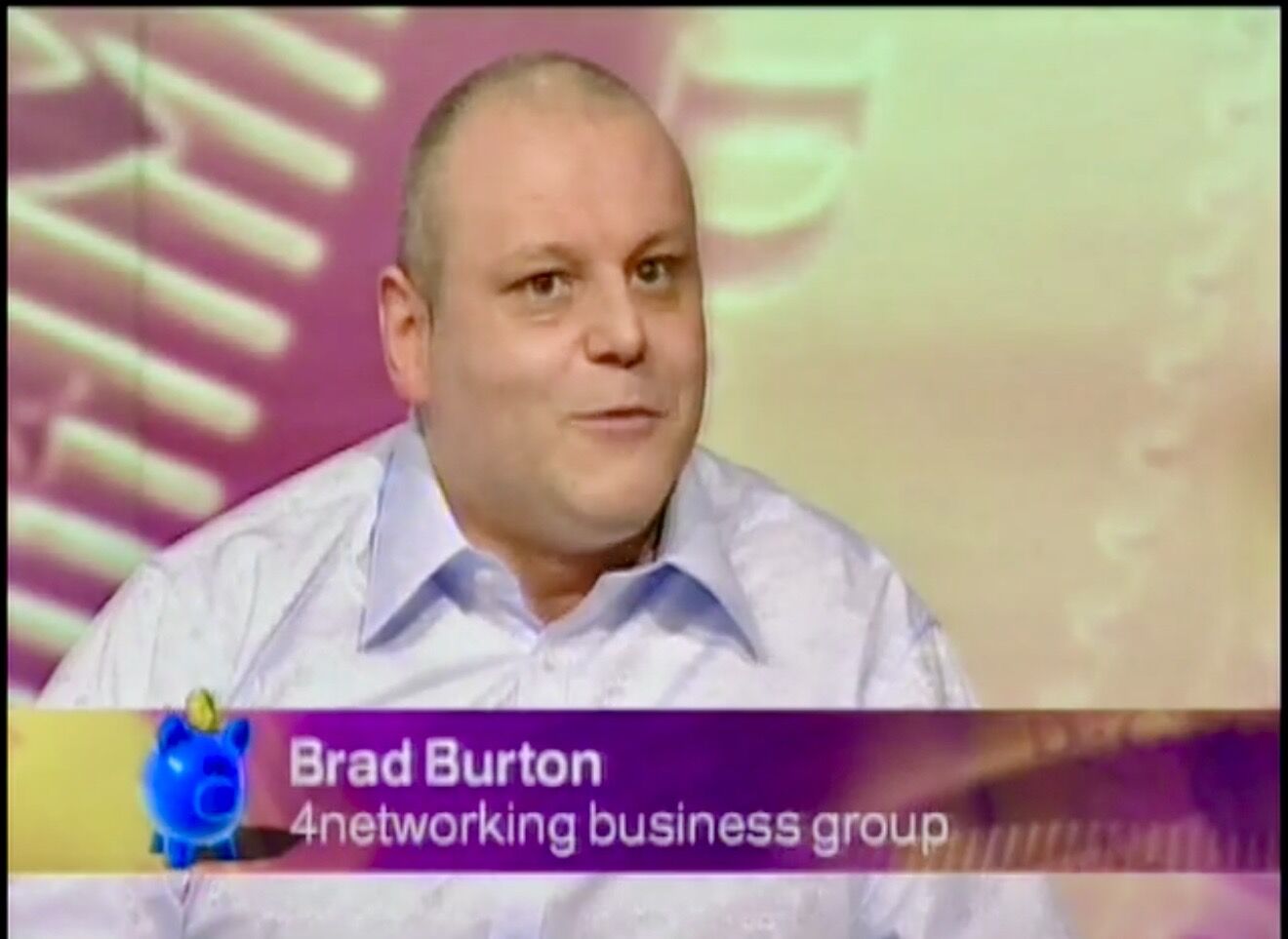 TV still naming Brad Burton and 4networking business group in a studio interview